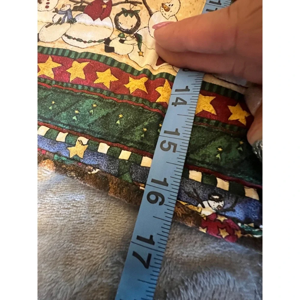 Vintage Christmas Teddy Bear Quilt Wall Hanging Handmade Holiday Decor‎ 17x16